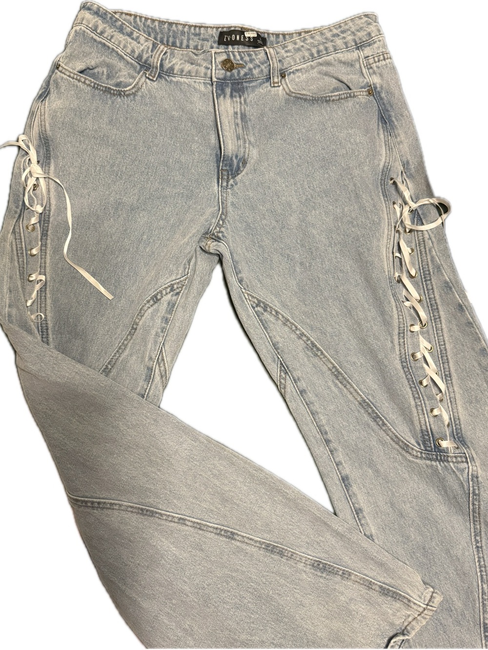 Lioness Light Wash Lace-Up Jeans